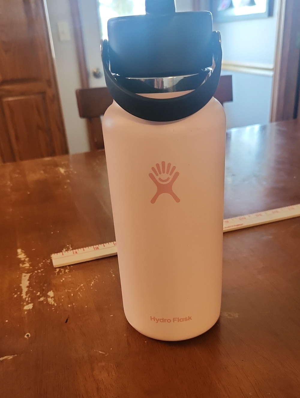 Hydro Flask Blush Pink Bottle 32 Oz Black Flex Straw Handle
